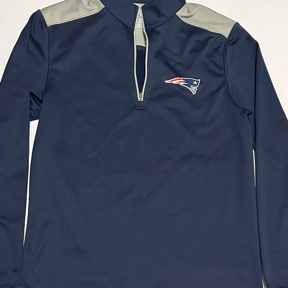 NFL Team Apparel Navy and Gray Pullover New England Patriots